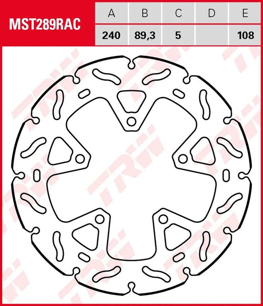 Trw bremsscheibe mst289rac rotor mst289rac rigid