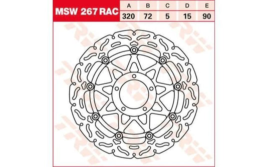 Trw remschijf msw267rac rotor brake rotors ra floating down