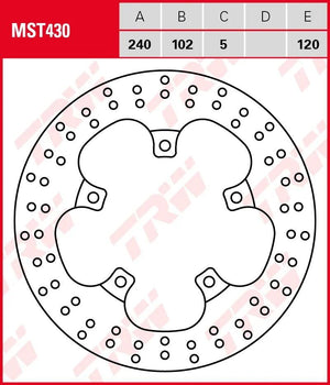Trw bremsscheibe mst430 rotor mst430 rigid