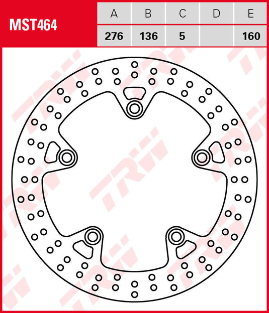 Trw remschijf mst464 rotor mst464 rigid