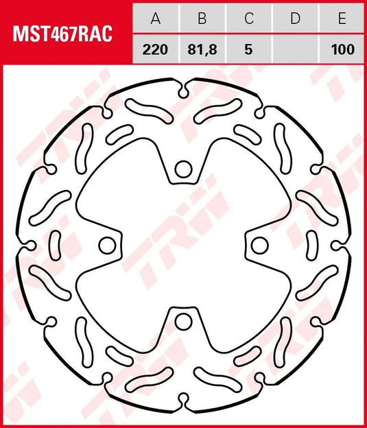 Trw bremsscheibe mst467rac rotor mst467rac rigid