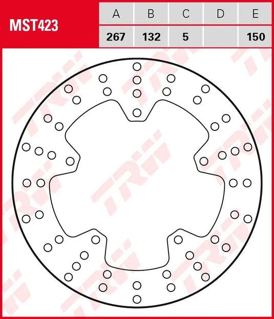 Trw remschijf mst423 rotor mst423 rigid