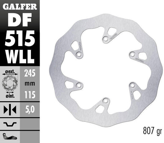 Galfer golf remschijf df515 wave rotor df515 wll offroad rigid muddy