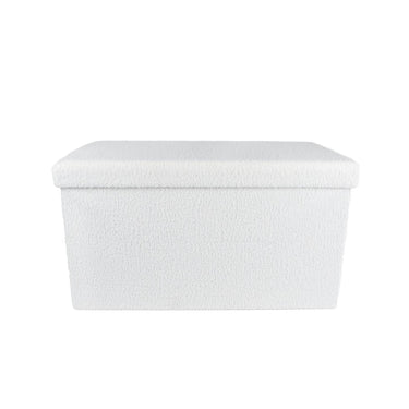 Opbergbank rinske inklapbaar creme hout bouclã© 70x38x38cm