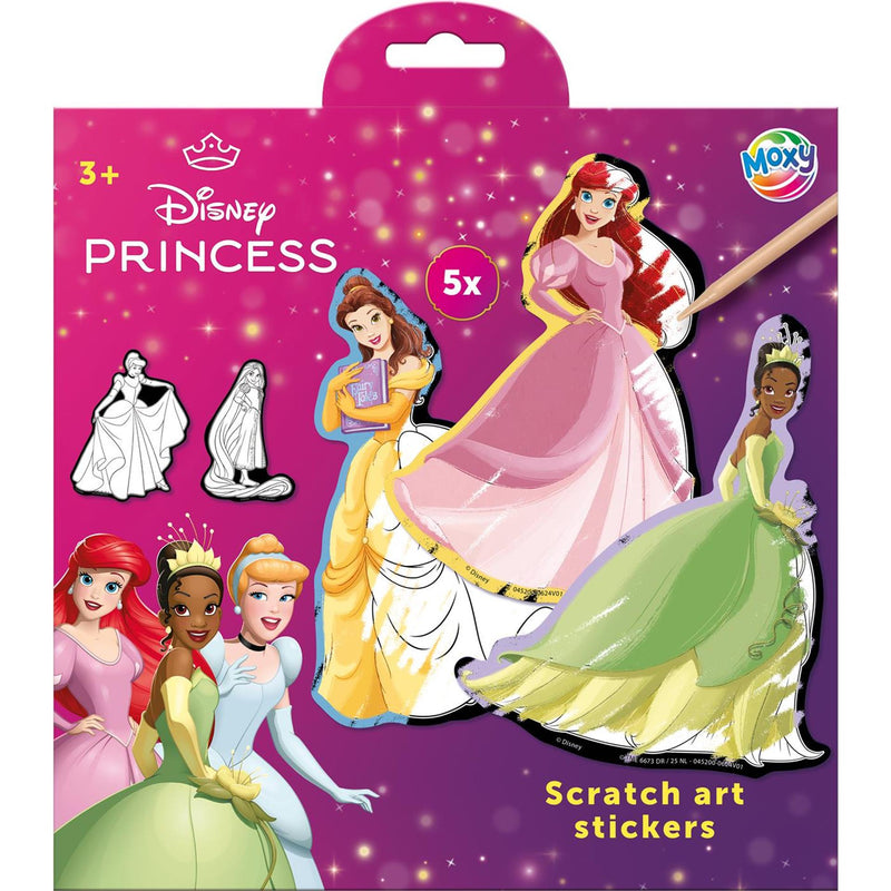 Load image into Gallery viewer, Moxy scratch art stickers - disney princess, 6dlg.
