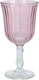 Wijnglazen roze ribbel 240ml doos a 6 glas