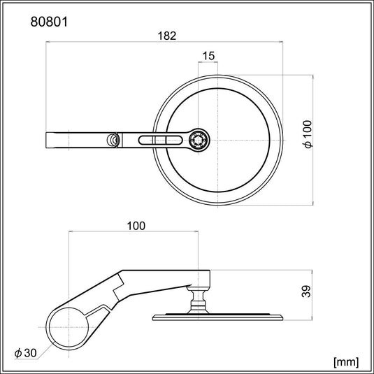 Daytona lenkerendenspiegel d-mirror-17 mirrors barend flat round short sw e-mark