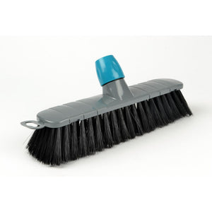 Linea kamerveger zwart haar 28cm - kunststof met steelhouder