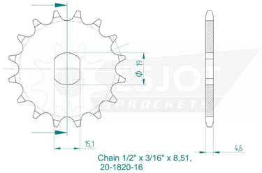 Esjot antriebsritzel 1820 sprocket 461 13z standard