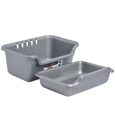 Curver aardappel schilbak 2-delig zilver 40x29,5x24,5cm