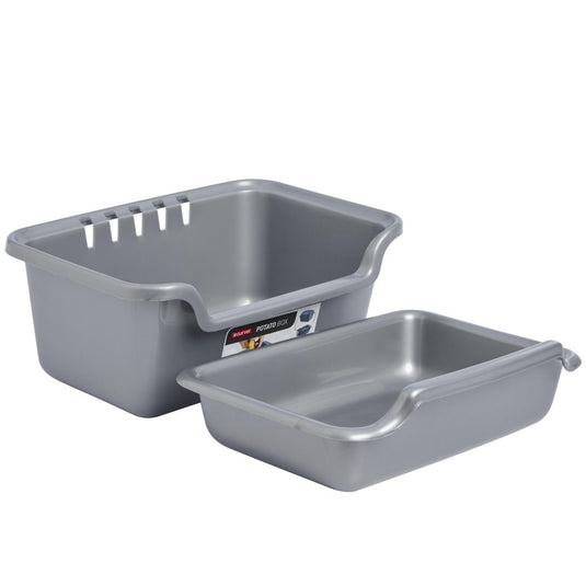 Curver aardappel schilbak 2-delig zilver