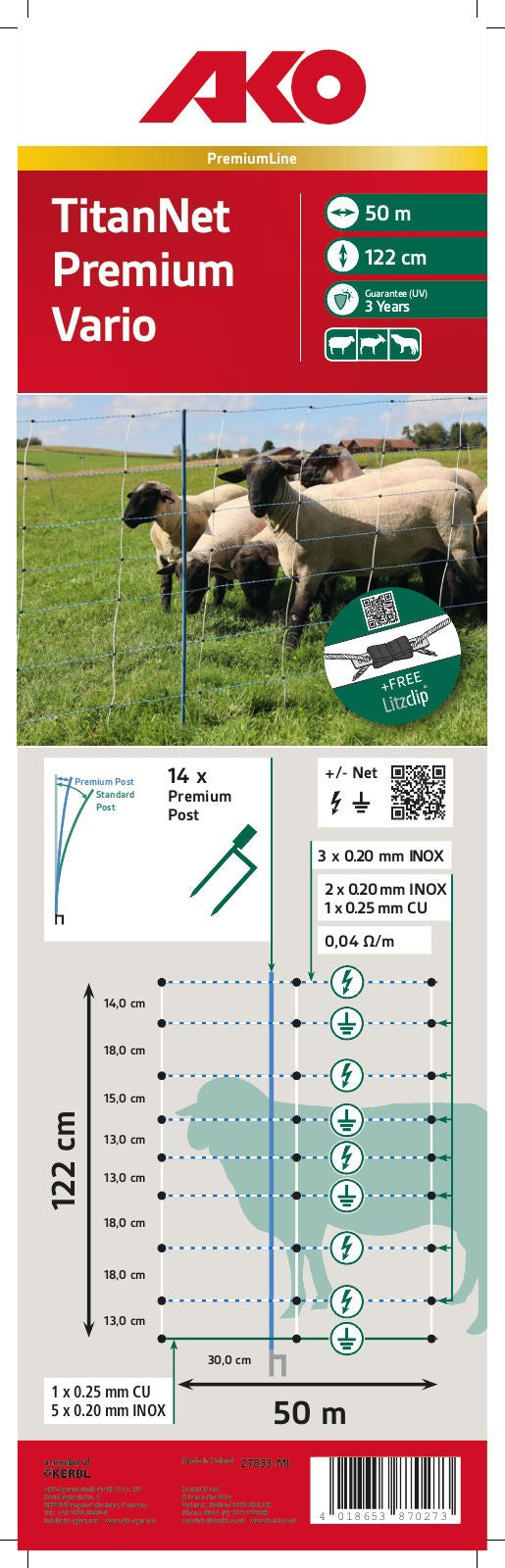 Ako producten schapennettitan premium vario 122 cm x 50m dubbele pen 1