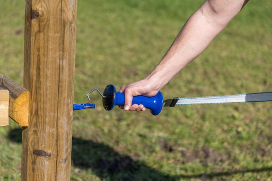 Ako poortgreep premium rvs blauw met veerbegrenzer