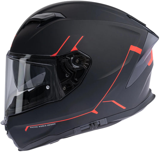 Spec-x integralhelm sx-82.03 r2 stinger helmet sx-82.03 r2 black matt red m pin read