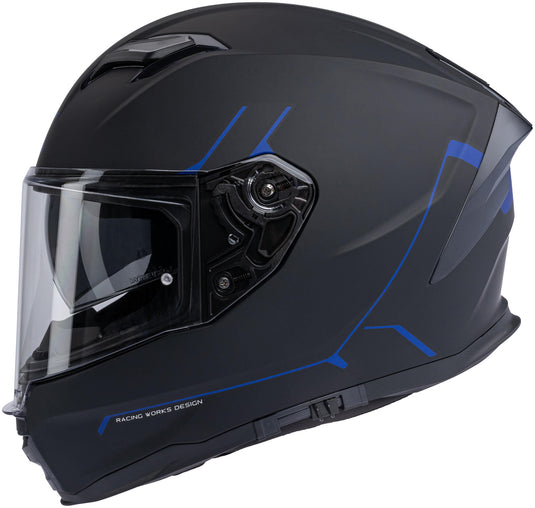 Spec-x integraalhelm sx-82.03 r2 stinger helmet sx-82.03 r2 black matt blue l pin rea