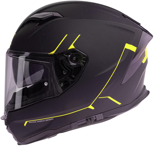 Spec-x integraalhelm sx-82.03 r2 stinger helmet sx-82.03 r2 bw matt neon yellow s pin