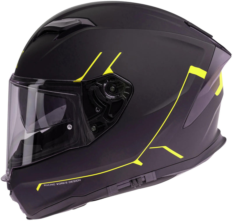 Load image into Gallery viewer, Spec-x integralhelm sx-82.03 r2 stinger helmet sx-82.03 r2 bw matt neon yellow m pin
