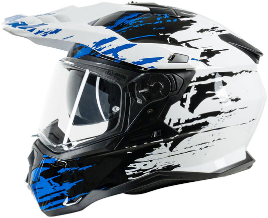 Spec-x endurohelm sx-62.01 r1 stinger adv helmet spac-x sx-62.01 r1 stinger adv xl white blue