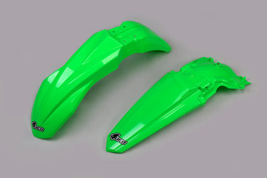Ufo plast kotflügelsatz mudguard set ufo kawasaki green