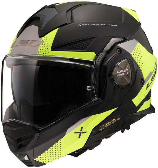 Ls2 opklaphelm ff901 advant x oblivion helmet advant x obliv bw neon yellow matt gr. s