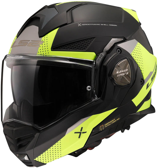 Ls2 klapphelm ff901 advant x oblivion helmet advant x obliv bw neon yellow matt gr. x