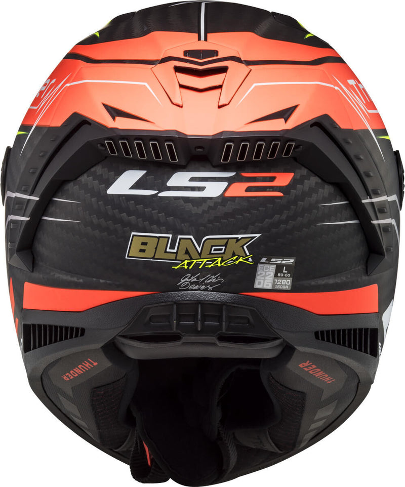 Load image into Gallery viewer, Ls2 integraalhelm „ff805 thunder carbon black attack” helmet ff805 th.ca.bl att. xs bl. red yel.
