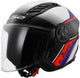 Ls2 jethelm of616 airflow ii rush helmet airflow ii of6 rush ws bl rt gr. l