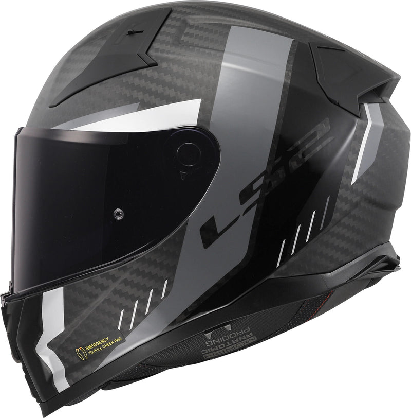 Load image into Gallery viewer, Ls2 integraalhelm ff811 vector ii carbon grid helmet ff811 vector i c grid m. sw gr gr. s
