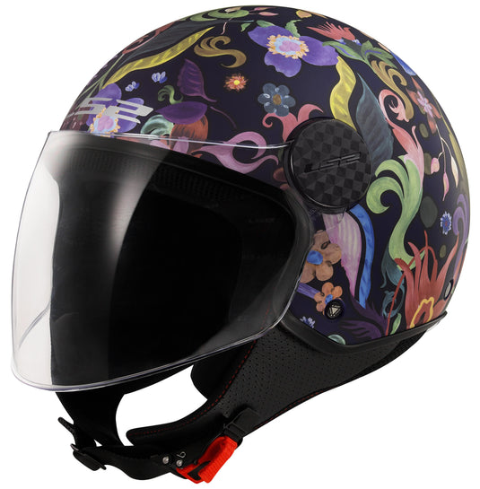 Ls2 jethelm of558 sphere lux ii bloom helmet of558 sph. ii bloom m blue colorful