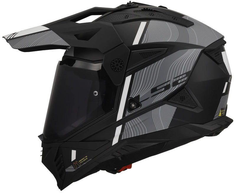 Load image into Gallery viewer, Ls2 endurohelm mx702 pioneer ii hill helmet mx702 pioneer ii hill m. bw ws gr. l
