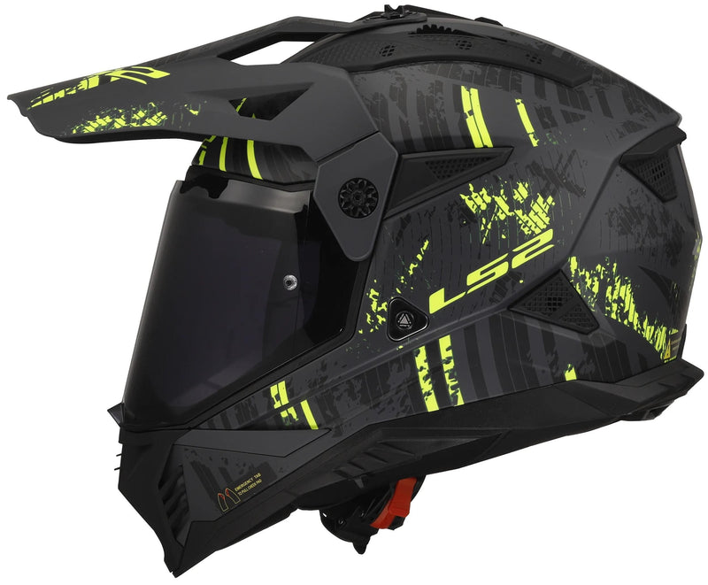 Load image into Gallery viewer, Ls2 endurohelm mx702 pioneer ii crazy helmet mx702 pioneer ii crazy m. sw ge gr. l
