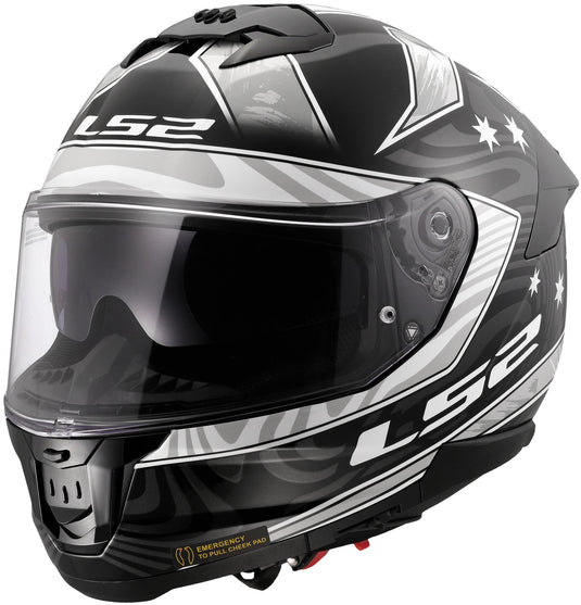 Ls2 integraalhelm ff808 stream ii galdam helmet ff808 stream i galdam black white gr. xl