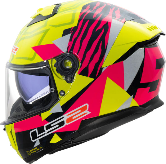 Ls2 integraalhelm ff808 stream ii tiger . helmet ff808 stream ii tiger l yel. pink