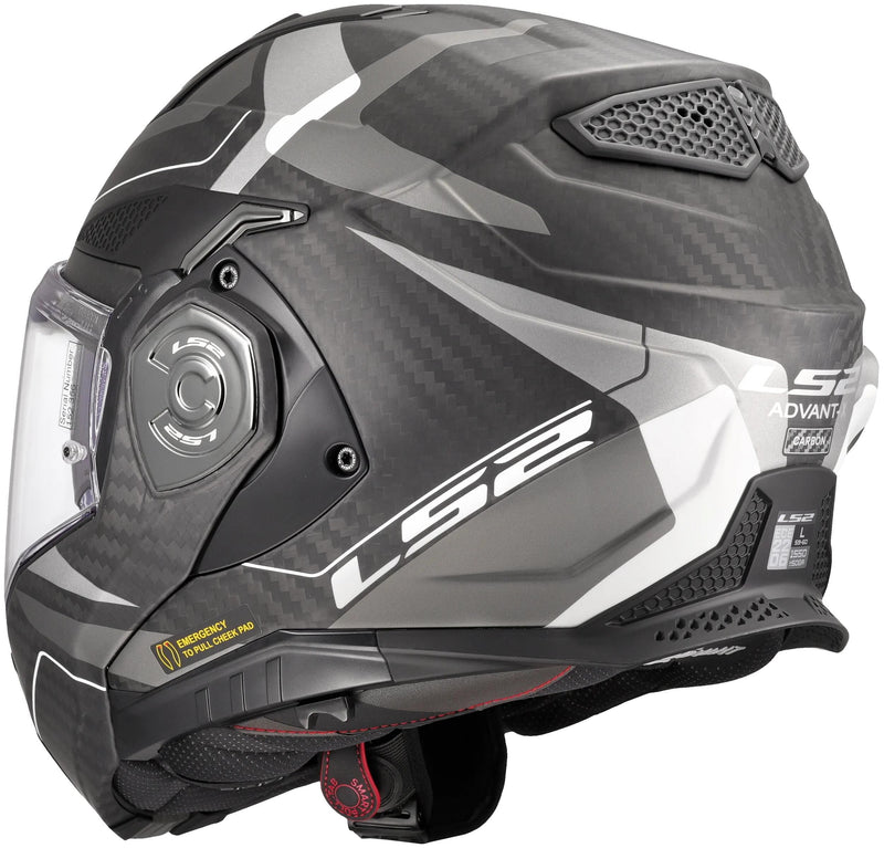 Load image into Gallery viewer, Ls2 klapphelm ff901 advant x carbon horizon helmet advant x carbo horizon silver grey matt
