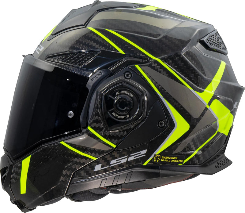 Load image into Gallery viewer, Ls2 klapphelm ff901 advant x carbon future ii helmet advant x carbo future ii h-v yellow size
