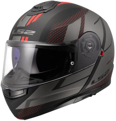 Ls2 klapphelm ff908 strobe ii code helmet strobe ii ff90 code black grey matt 3xl