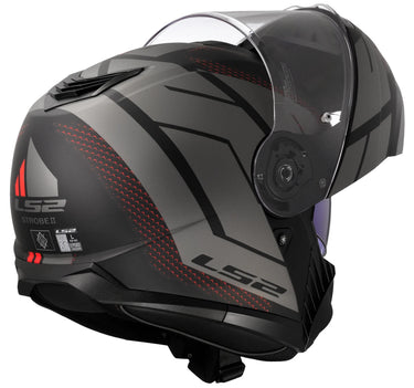 Ls2 klapphelm ff908 strobe ii code helmet strobe ii ff90 code black grey matt 3xl