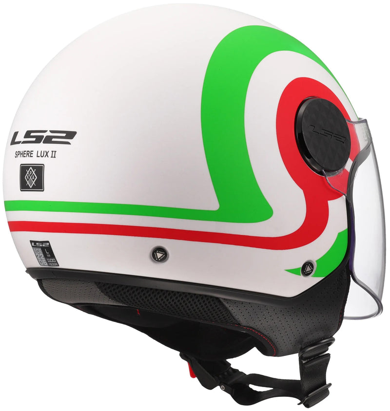 Load image into Gallery viewer, Ls2 jethelm of558 sphere lux ii urby helmet sphere lux ii urby white green red matt
