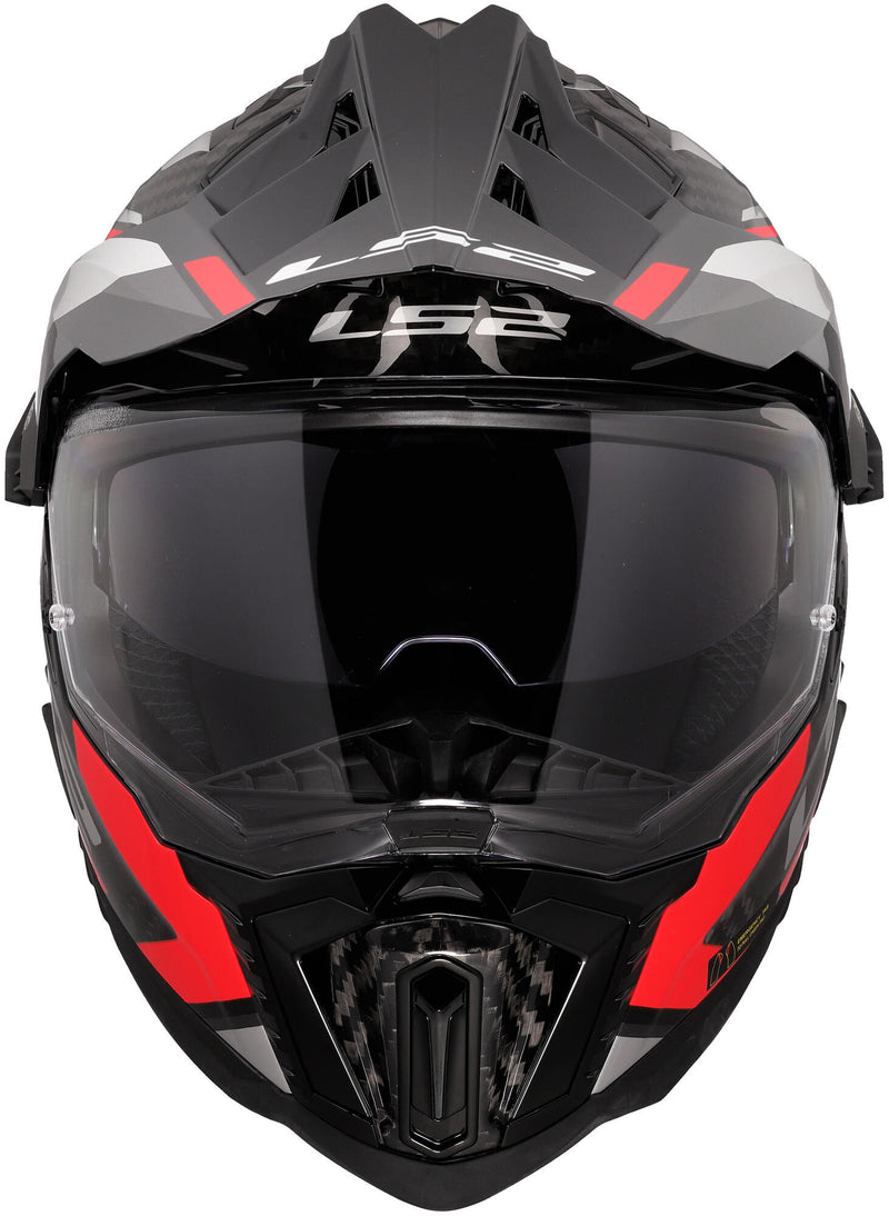 Load image into Gallery viewer, Ls2 endurohelm mx701 explorer carbon frontier ii helmet explorer carbo frontier ii red gr. xl
