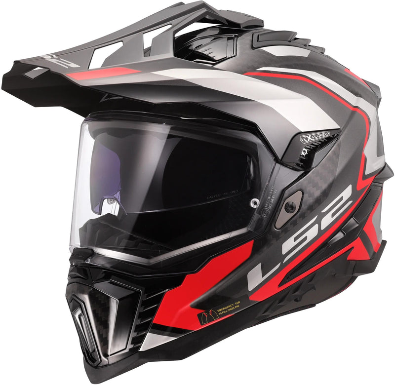 Load image into Gallery viewer, Ls2 endurohelm mx701 explorer carbon frontier ii helmet explorer carbo frontier ii red gr. m
