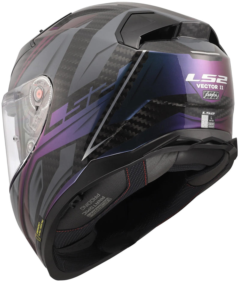 Load image into Gallery viewer, Ls2 integraalhelm ff811 vector ii carbon savage helmet ff811 vector i c savage chameleon xs
