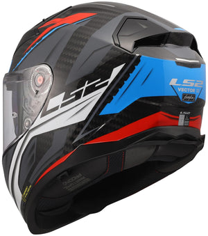 Ls2 integralhelm ff811 vector ii carbon savage ff811 vector ii helme c savage white blue red l