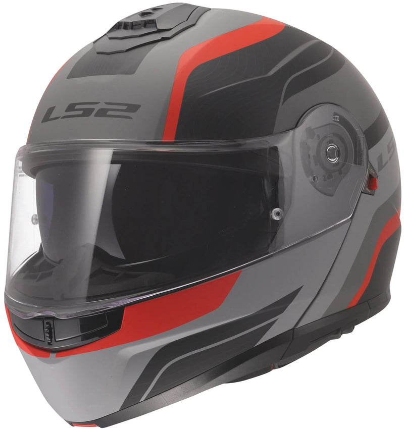 Load image into Gallery viewer, Ls2 klapphelm ff908 strobe ii monza helmets ff908 strobe monza black grey red s
