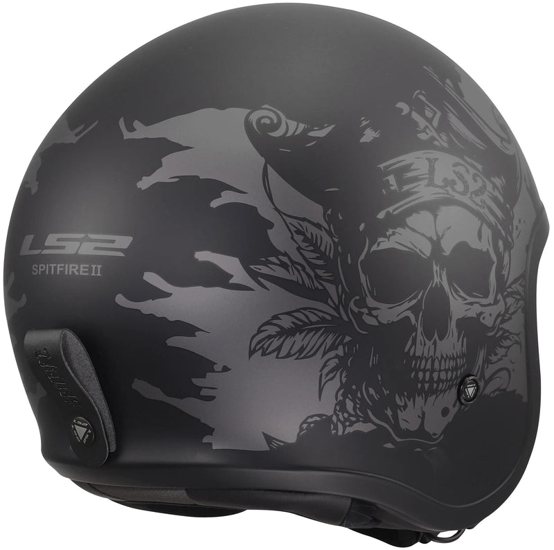 Cargue la imagen en el visor de la galería, Ls2 jethelm of599 spitfire ii willy helmet of599 spitfire ii willy black grey xxl
