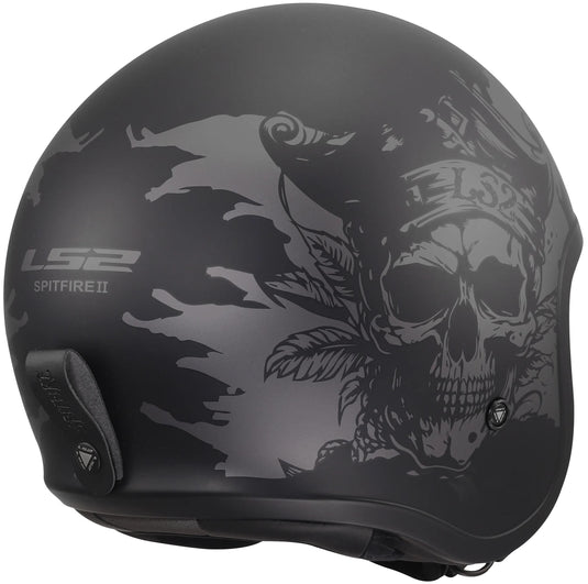 Ls2 jethelm of599 spitfire ii willy helmet of599 spitfire ii willy black grey xxl