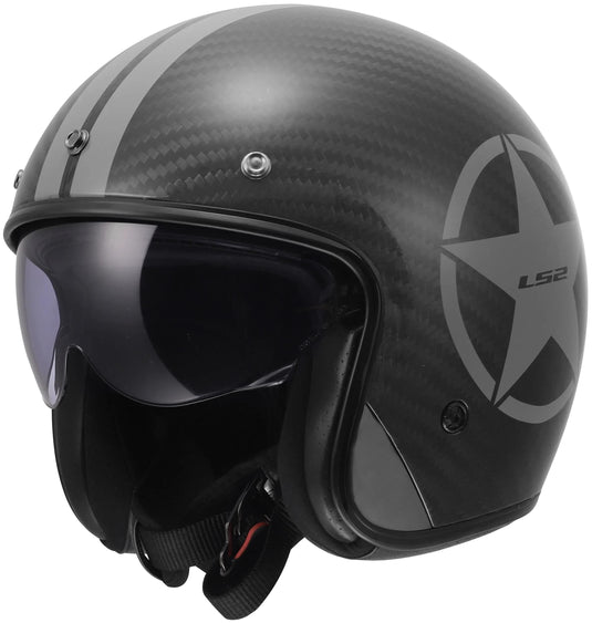 Ls2 jethelm of601 bob ii carbon star helmet of601 bob ii carbon star gray gr. s