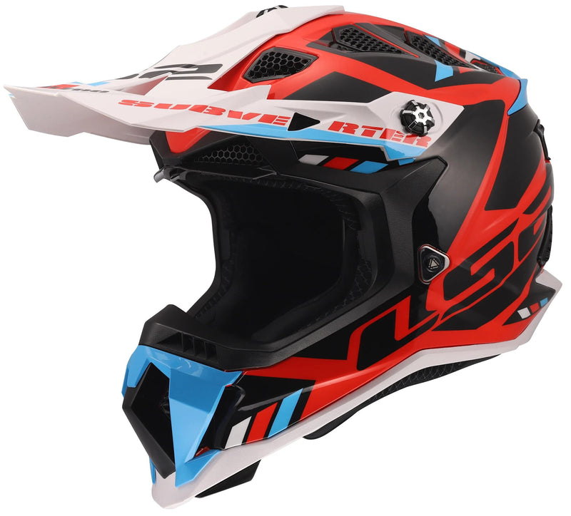 Load image into Gallery viewer, Ls2 crosshelm mx700 subverter evo ii stomp helmet mx700 subverte stomp white blue red xl
