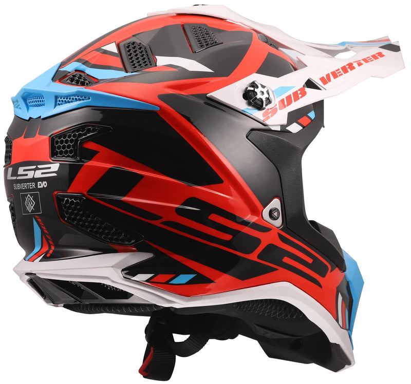 Load image into Gallery viewer, Ls2 crosshelm mx700 subverter evo ii stomp helmet mx700 subverte stomp white blue red xl
