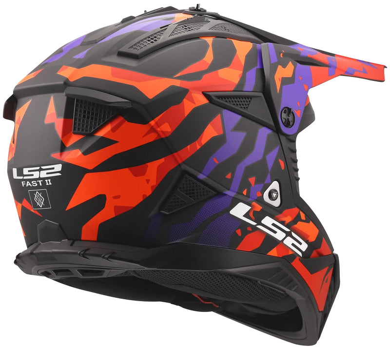 Load image into Gallery viewer, Ls2 crosshelm mx708 fast ii grotesk helmet mx708 fast ii grotesque purple or. matt
