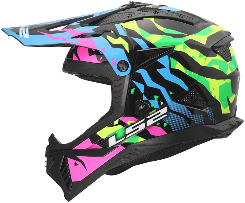 Chargez l'image dans la visionneuse de la galerie, Ls2 crosshelm mx708 fast ii grotesk helmet mx708 fast ii grotesque bl pink green s
